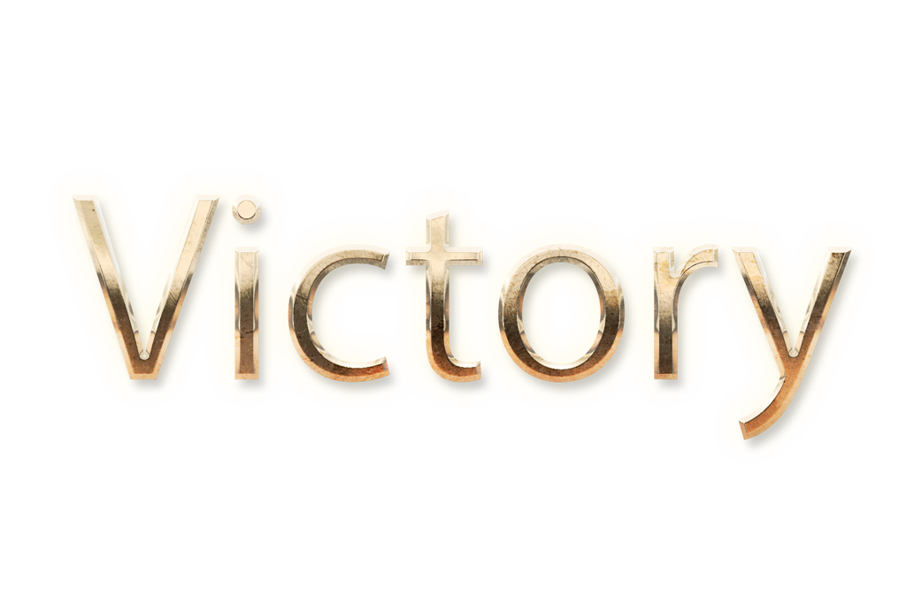 WORD VICTORY gold text typography PNG images free